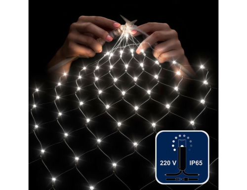 Светодиодная гирлянда Сетка 2*4 м, 514 холодных белых LED ламп, черный ПВХ, соединяемая, контроллер, IP65, Rich LED