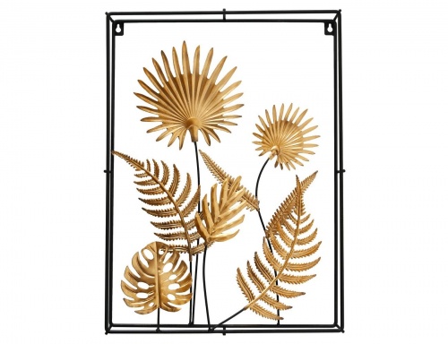 Настенное интерьерное украшение "Ариана", металл, золотое, 5х33х45 см, Boltze
