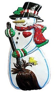 Новогоднее настенное панно "Снеговик с птичкой", 30х60 см, SNOWMEN