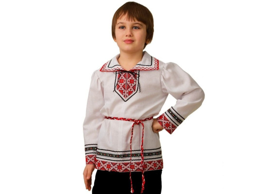 Карнавальный костюм Народный костюм Рубашка-Вышиванка, красный, Батик, Батик фото 2