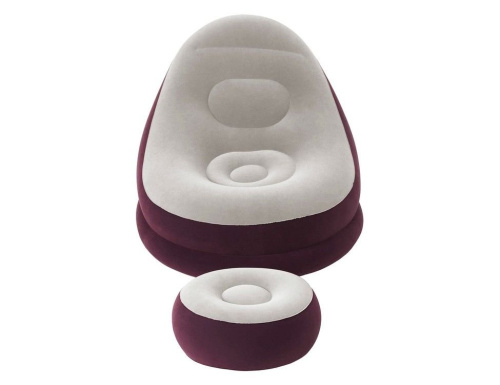 Надувное кресло Comfort Cruiser Inflate-A-Chair, 121х100х86 см, с пуфиком 54х54х26 см, BestWay, фото 3