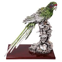 Скульптура "Попугай на ветке", посеребрение