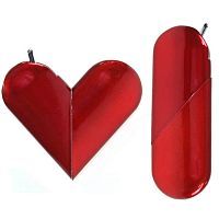 Зажигалка-трансформер "Сердце" красное, L8*W3*H8 см (42-15)