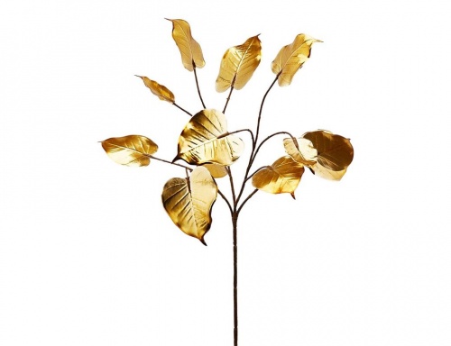 Декоративная ветка "Листья роскоши", золотая, 60 см, EDG фото 3