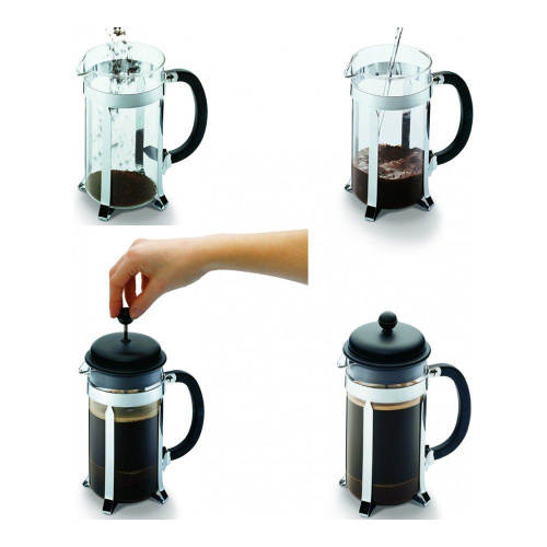 Кофейник френч-пресс Bodum Caffetiera 1 л. черный фото 4