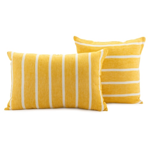 Чехол на подушку декоративный в полоску горчичного цвета из коллекции essential фото 5