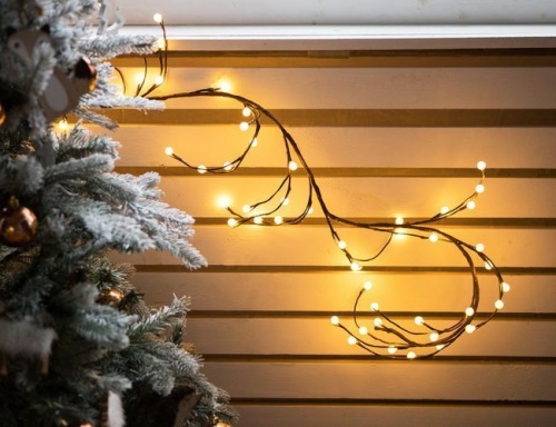Электрогирлянда "Вишенки", 64 теплых белых LED-огня, 1,5+3 м, коричневый провод, 24 V, Kaemingk фото 3