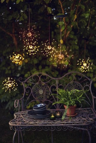 Садовый светильник подвесной SOLAR FIREWORK ("Фейерверк"), 60 тёплых белых микро LED-огней, солнечная батарея, STAR trading фото 4
