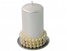 Мини-венок для свечи и декорирования "Жемчужная элегантность", эластичный, 5-7 см, Swerox
