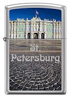 Зажигалка ZIPPO Зимний дворец, латунь/сталь с покрытием High Polish Chrome, серебристая, 36x12x56 мм, 250 WINTER PALACE