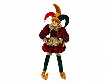 Кукла на ёлку  "Джокер", полистоун, текстиль, красный, 50х16х14 см, Edelman, Noel (Katherine's style)