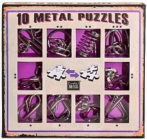 Набор из 10 металлических головоломок (фиолетовый) / 10 Metal Puzzles purple set