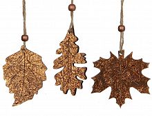 Украшение "Осенний лист", дерево,  6х8 см, разные модели, Edelman