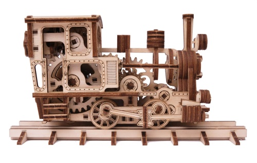 Механическая сборная модель Wood Trick Паровозик с рельсами фото 7