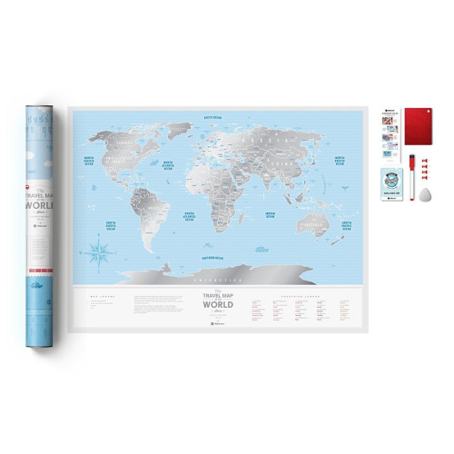 Карта travel map silver world фото 18