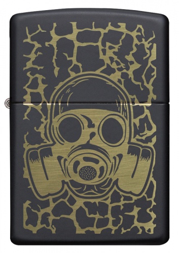 Зажигалка Zippo Skull Gas Mask, покрытие Black Matte, латунь/сталь, черная, матовая, 38x13x57 мм фото 6