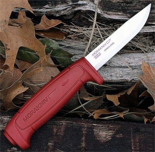 Нож Morakniv Basic углеродистая сталь, красный фото 2