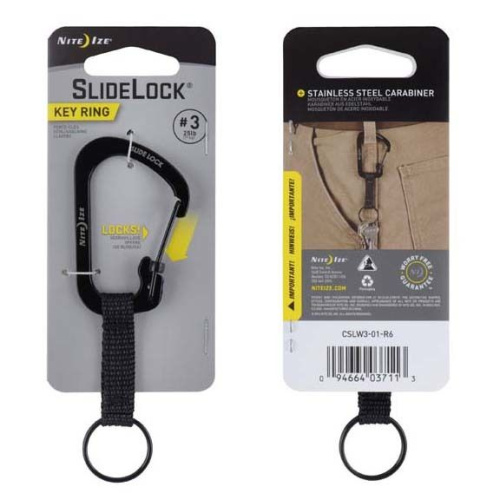 Брелок для ключей Nite Ize SlideLock Key Ring черный фото 2