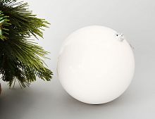 Пластиковый шар, глянцевый, белый, 200 мм, Winter Deco
