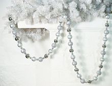 Бусы на ёлку НОВОГОДНЕЕ ОЖЕРЕЛЬЕ, пластик, серебряный, 2-4 см, 208 см, Winter Deco