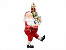 Ёлочная игрушка "Санта с подарками", стекло, 8х6.5х17.5 см, Edelman
