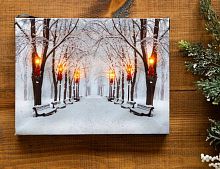 Светящееся настенное панно "Снег и фонари", LED-огни, 20х15 см, Peha Magic