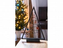 Декоративный светильник "Новогодний  магический треугольник", дерево, черный, 15 тёплых белых LED-огней, 40 см, батарейки, Kaemingk