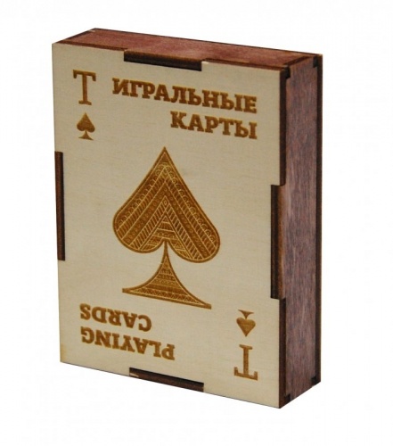 Подарочная коробка для хранения игральных карт "Червовая масть" Эко + венге