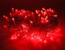 Электрогирлянда нить "Красные огоньки" 120 красных LED огней для улицы, 12+1,5 м, прозрачный провод, коннектор, SNOWHOUSE