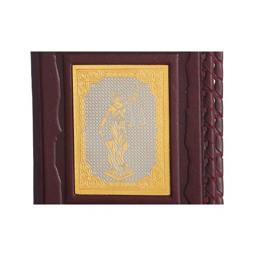 Обложка для паспорта «Фемида» с накладкой покрытой золотом 999 пробы фото 3