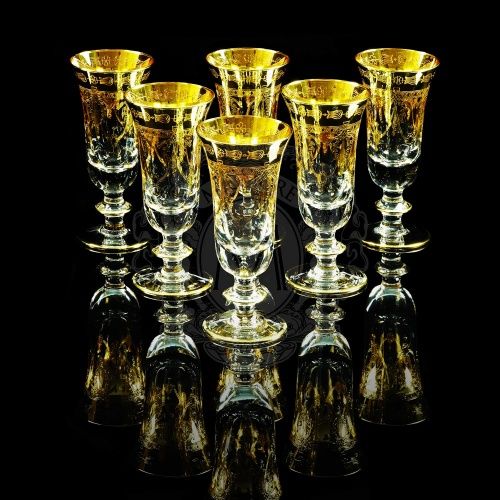 DINASTIA Бокал для шампанского, набор 6 шт, хрусталь/декор золото 24К фото 2