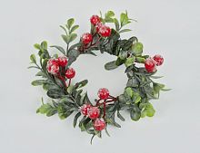 Мини-венок для свечи и декорирования МОРОЗНАЯ БРУСНИКА, 12 см, Swerox