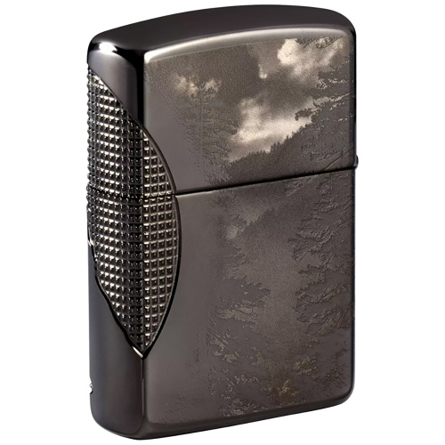 Зажигалка Zippo Armor Wolf  с покрытием High Polish Black Ice, чёрная, 38x13x57 мм фото 9