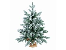 Настольная ель в мешочке Монсеррат заснеженная, ЛИТАЯ 100%,  60 см, CRYSTAL TREES