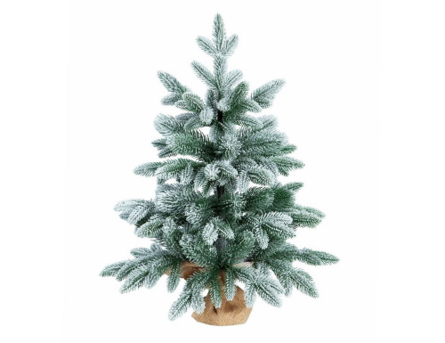 Настольная ель в мешочке Монсеррат заснеженная, ЛИТАЯ 100%,  60 см, CRYSTAL TREES в интернет-магазине VsemPodarok.com