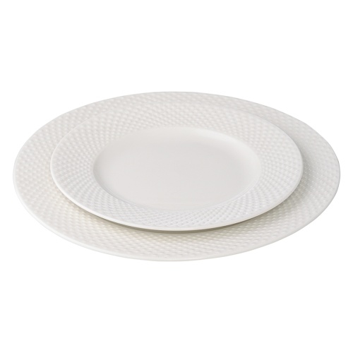 Набор из двух тарелок белого цвета с фактурным рисунком из коллекции essential фото 7