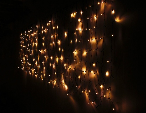 Светодиодный занавес Koopman 3*1 м, 400 теплых белых LED ламп со 100% мерцанием, черный ПВХ, IP44, Koopman International фото 4