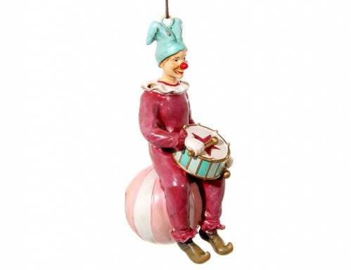 Ёлочная игрушка "Клоун на шаре", полистоун, 12 см, SHISHI