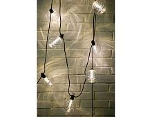 Гирлянда из лапочек ПАЛЛИНЕ ИН РИЛЬЕВО, 10 теплых белых LED-огней, 4.5 м, коннектор, чёрный провод ПВХ, уличная, Kaemingk