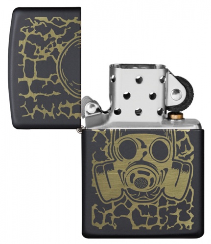 Зажигалка Zippo Skull Gas Mask, покрытие Black Matte, латунь/сталь, черная, матовая, 38x13x57 мм фото 4