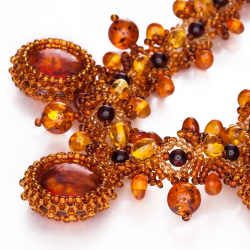 Комплект из натурального янтаря: ожерелье, браслет, 11057-2, 20922-2 фото 5
