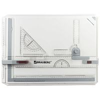 Доска чертежная А3 Brauberg с рейсшиной, треугольником и чертежным узлом  505х370 мм 210536