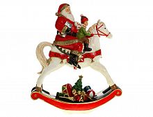 Новогодняя статуэтка "Санта на лошадке-качалке", полистоун, 29x11x34 см, Kaemingk