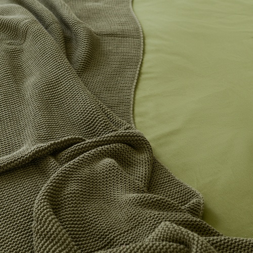 Комплект постельного белья двуспальный из сатина оливкового цвета из коллекции wild фото 4