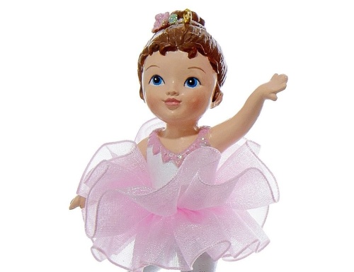 Ёлочная игрушка "Крошка балерина" в розовой пачке, полистоун, текстиль, 9.5 см, Kurts Adler фото 2