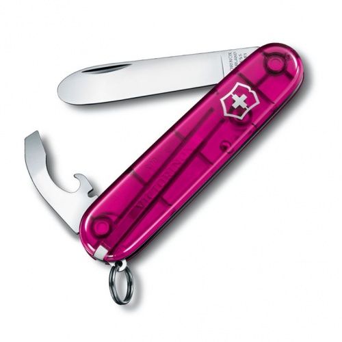Нож My First Victorinox, 84 мм, 9 функций, полупрозрачный розовый