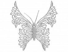 Украшение "Бабочка-искристое кружево" на клипсе, серебряная, 18 см, Koopman International