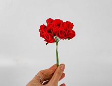 Искусственные розы для декора BOUQUET DE CHARME, алые, 2х10 см, 12 шт., 4 SEASONS