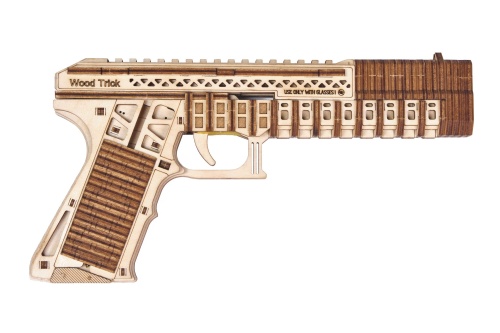 Сборная модель из дерева Wood Trick Пистолет Защитник (стреляет пулями) фото 5