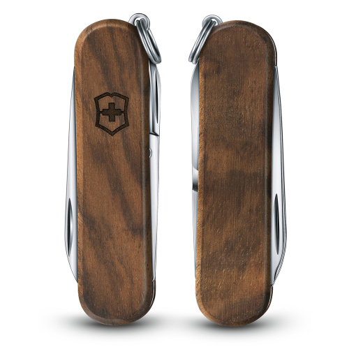 Нож-брелок Victorinox Classic SD, 58 мм, 5 функций, рукоять из орехового дерева фото 5